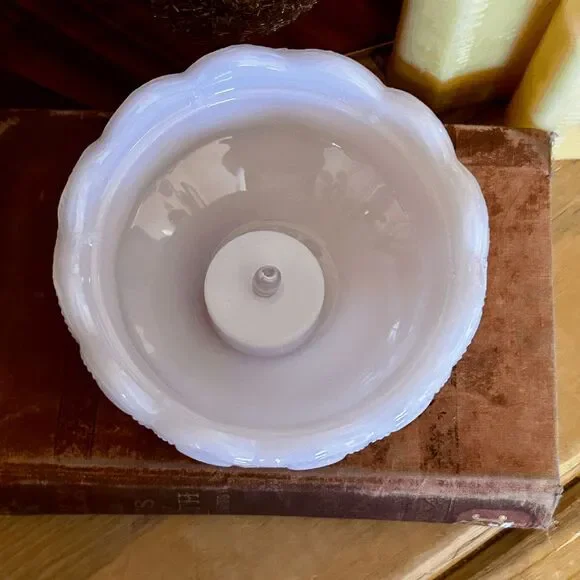 L.E. Smith Moon & Star Fairy Lamp – Tuscan Pink – Weishar Glass USA - Picture 2 of 4